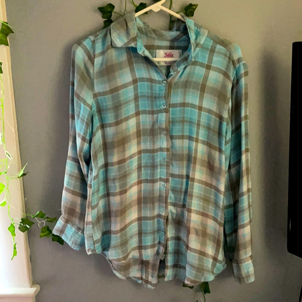 Justice blue flannel